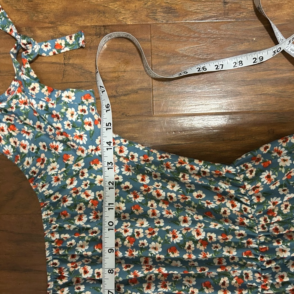 Off The Shoulder Floral Maxi Dress Side Slit Multicolored Cottage-core Coastal - Picture 4 of 10